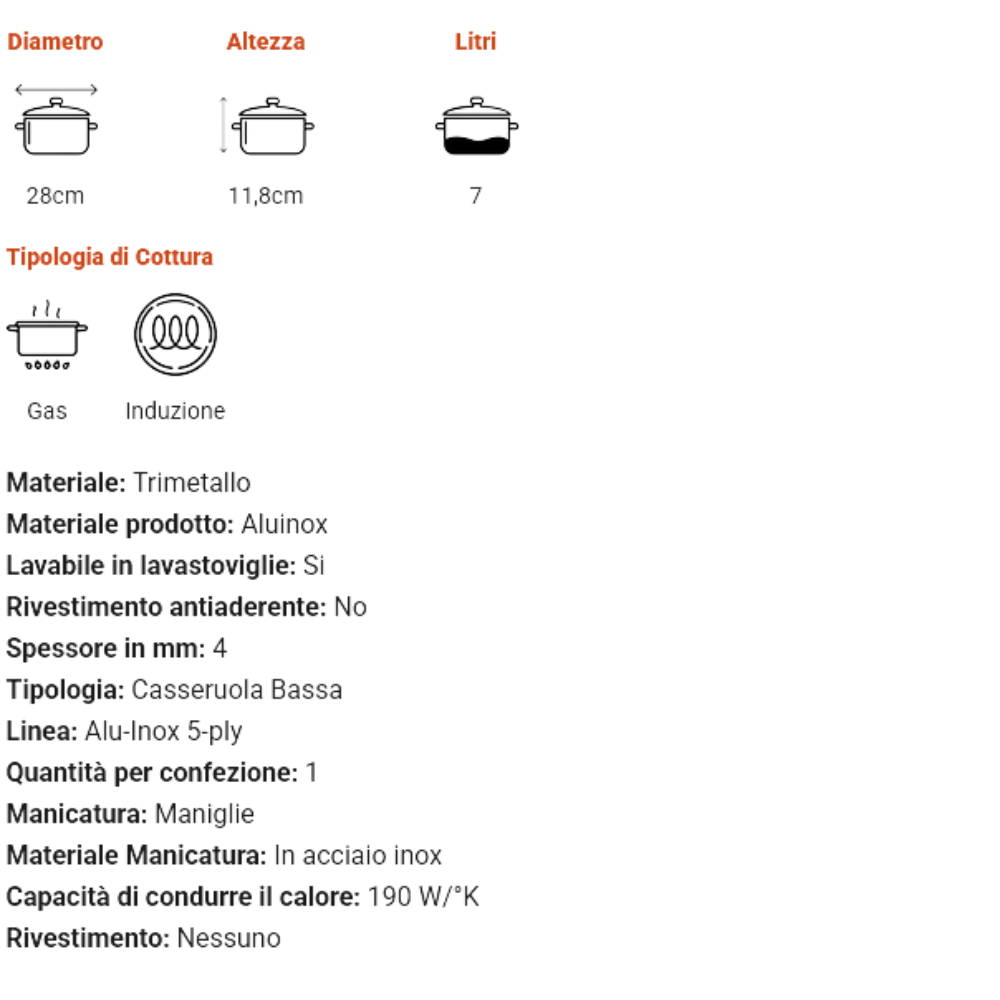 pentola agnelli alluminio induzione