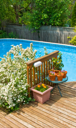 Piscine hors sol hexagonale en bois de Losa