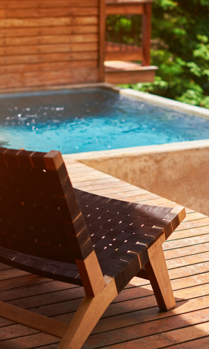 Piscine rectangulaire extérieure hors sol en bois