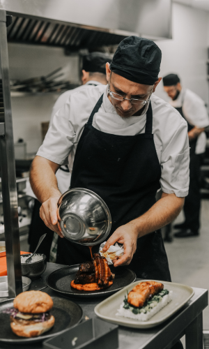 pot with colander lamb wedges