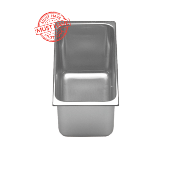 Bacinella per gelateria in acciaio inox 330x165mm