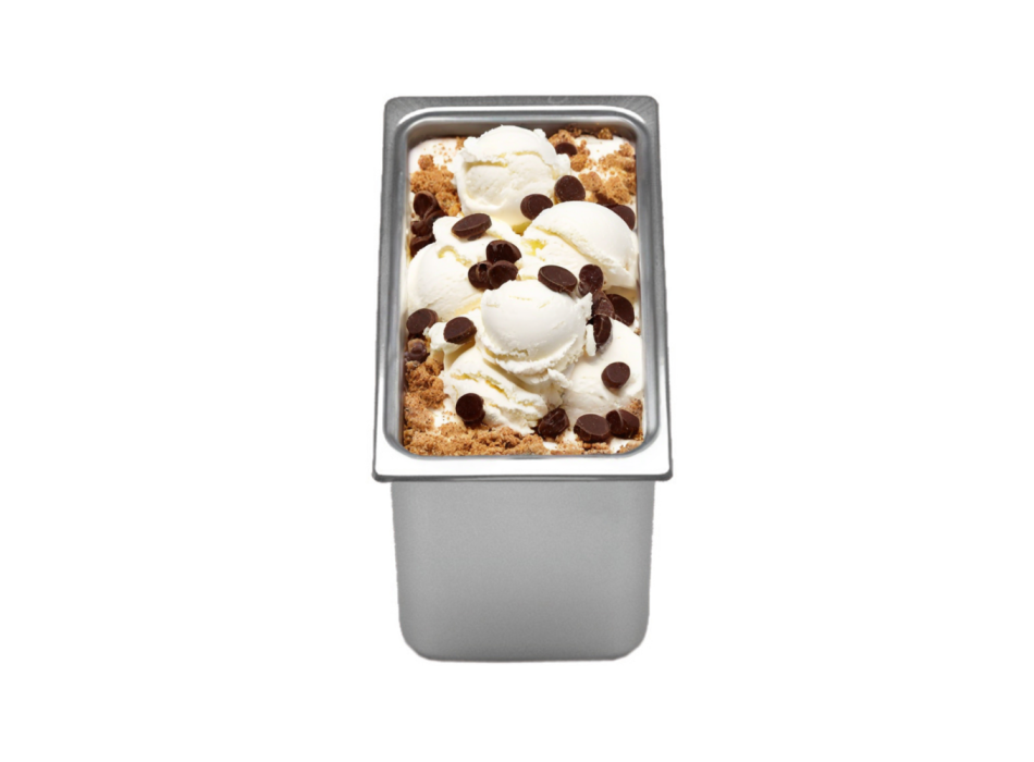 Bacinella per gelateria in acciaio inox 330x165mm