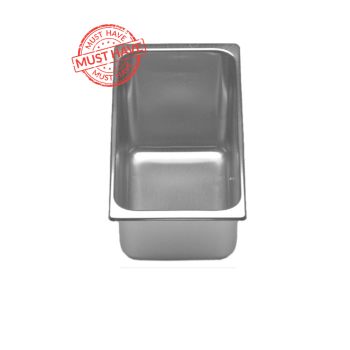 Bacinella per gelateria in acciaio inox 330x165mm