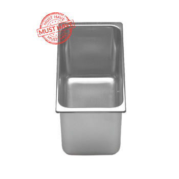 Bacinella per gelateria in acciaio inox 330x165mm