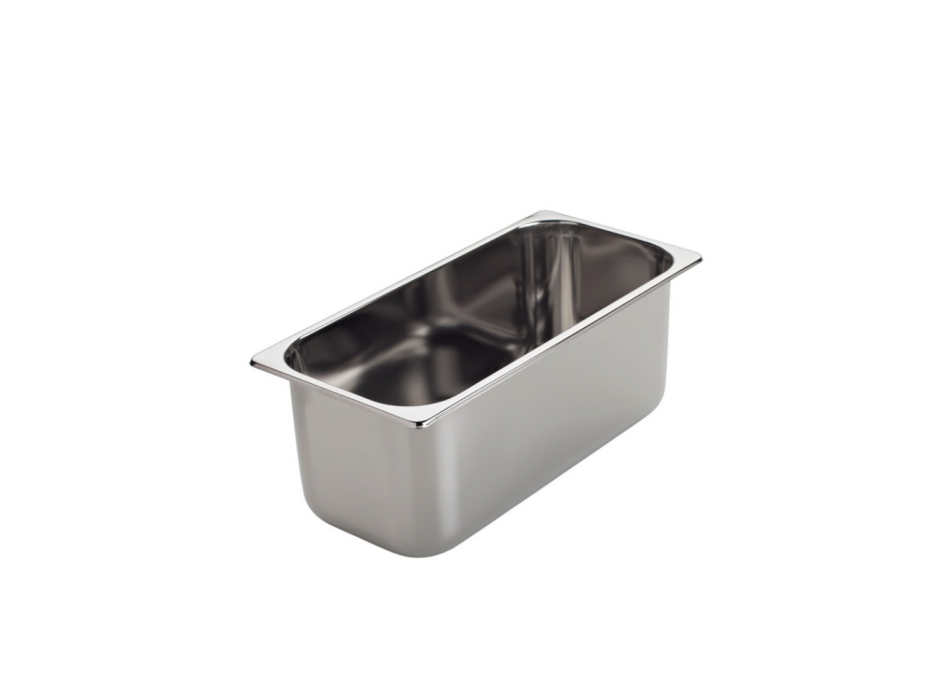 Bacinella per gelateria in acciaio inox AISI 304 – 360x165 mm