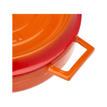 Casseruola bassa con due maniglie in ghisa con coperchio 24cm