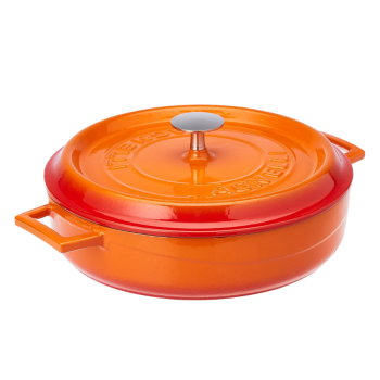 Casseruola bassa con due maniglie in ghisa con coperchio 24cm