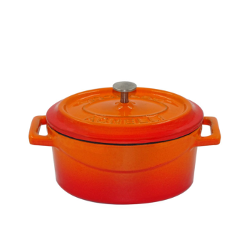 Casseruola ovale con due manici in ghisa con coperchio 25x20cm