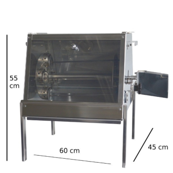 Girarrosto da banco MINI per spiedo bresciano - 30 cm - carbonella