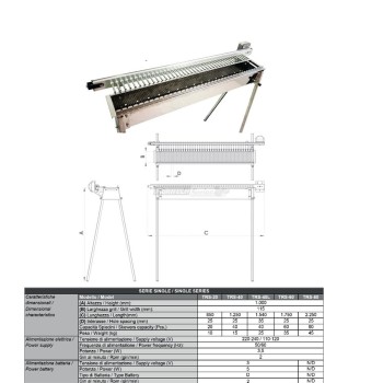 Grill Giraspiedini & Arrosticini Tecnoroast da 40 pezzi Single