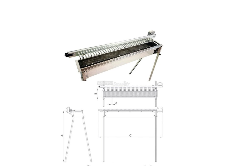 Grill Giraspiedini & Arrosticini Tecnoroast da 40 pezzi Single