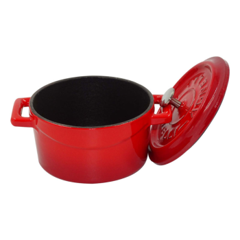 Mini casseruola con due maniglie in ghisa con coperchio 10cm