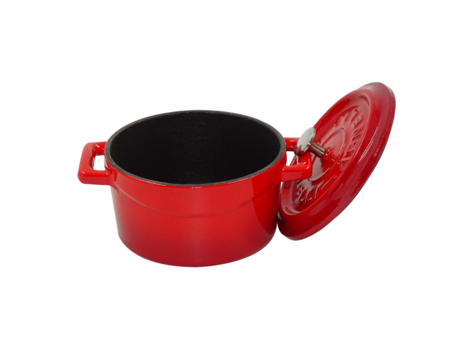 Mini casseruola con due maniglie in ghisa con coperchio 10cm