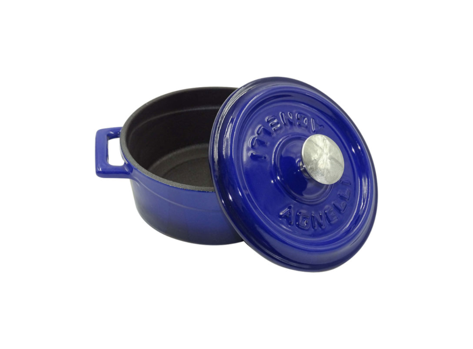 Mini casseruola con due maniglie in ghisa con coperchio 10cm