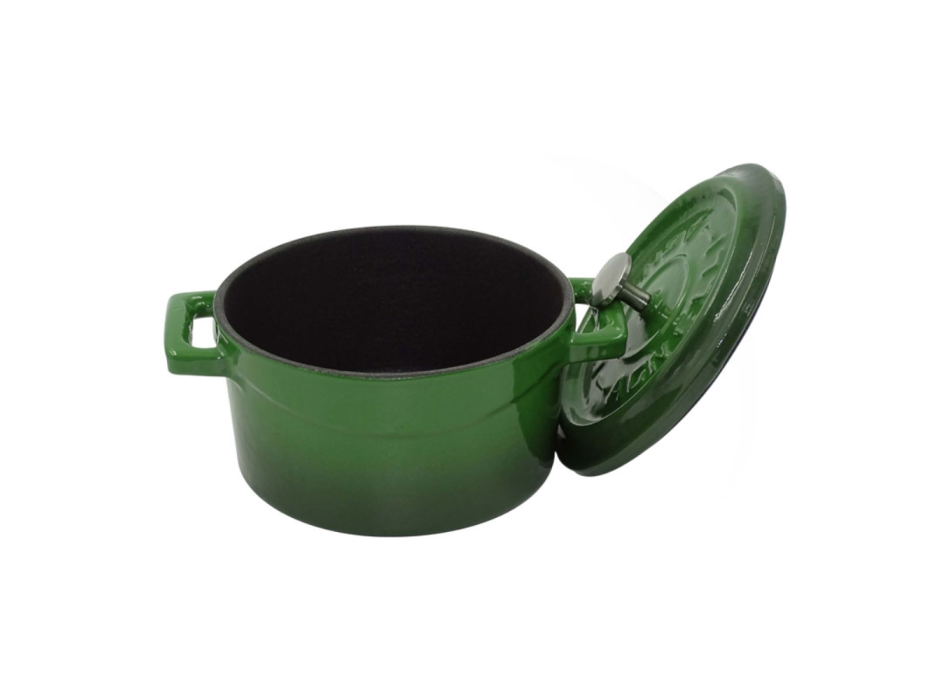 Mini casseruola con due maniglie in ghisa con coperchio 10cm