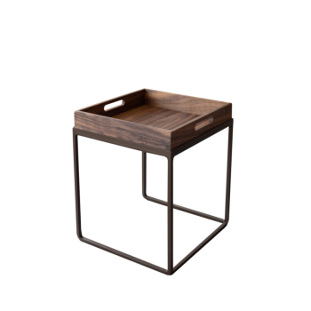 Vassoio design 30 cm in legno con supporto in metallo – Grattoni 1892