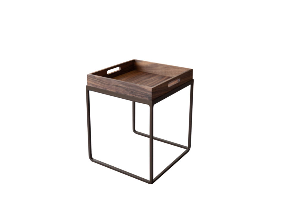 Vassoio design 30 cm in legno con supporto in metallo – Grattoni 1892