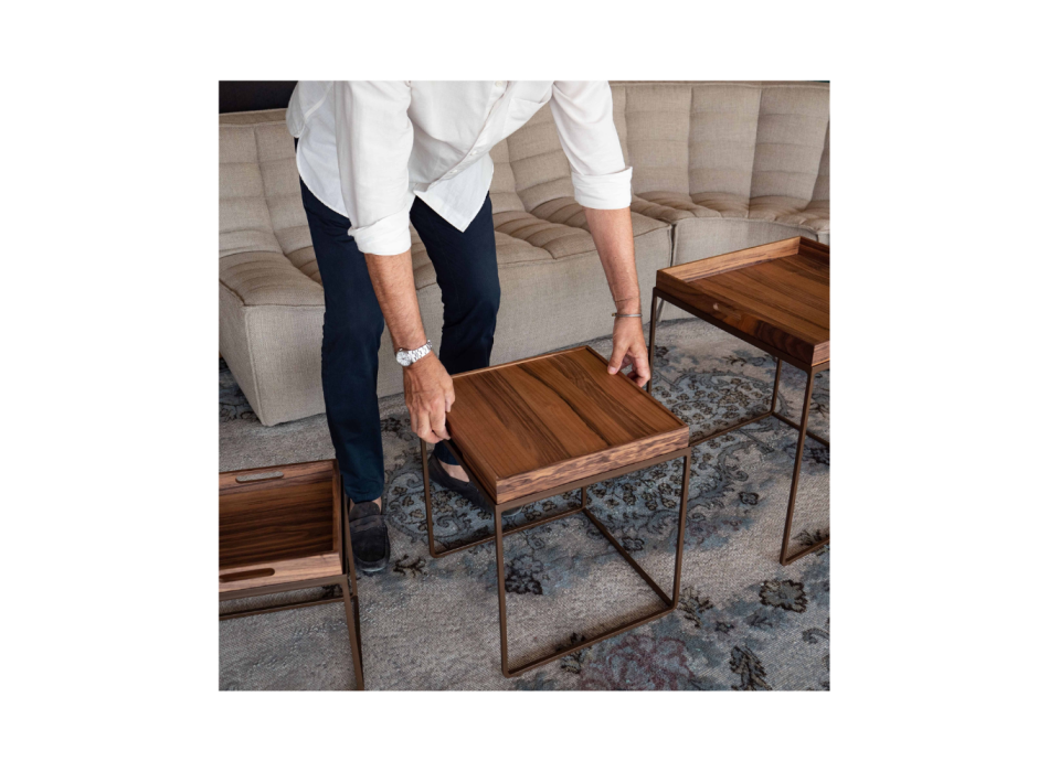 Vassoio Quadrato 40x40 cm con Base in Metallo – Grattoni 1892