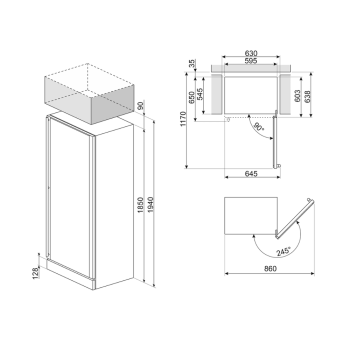 Professioneller Weinkühlschrank 368L - Smeg SCV115G