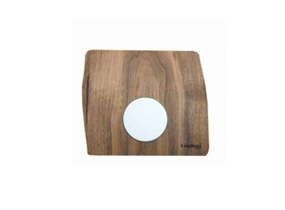 Tartarteller aus Walnuss und Keramik 25 cm – Grattoni 1892