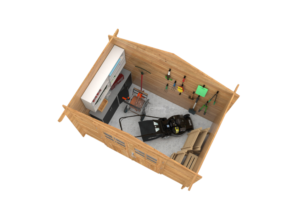 Valentine A – Gartenhaus aus braunem Tannenholz, 296 x 200 cm