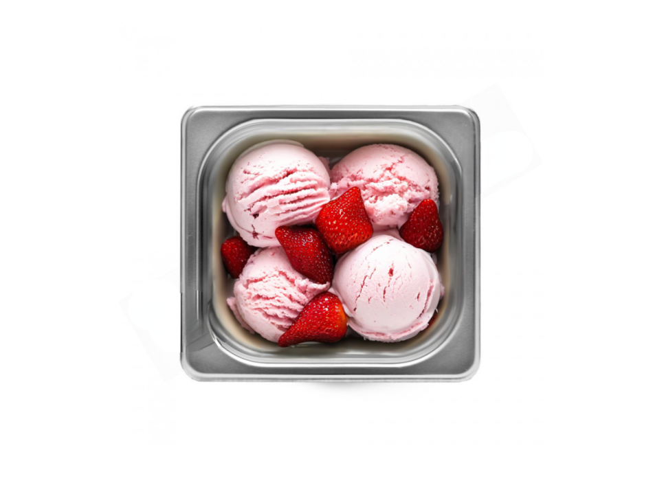 Stainless steel ice cream basin 210x200mm