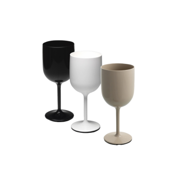 White, Black or Dove Grey Polypropylene Glass