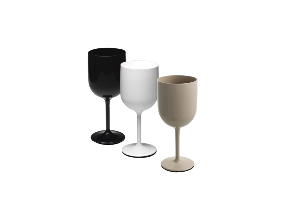 White, Black or Dove Grey Polypropylene Glass