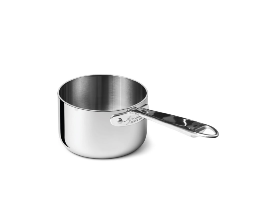 Pentole Agnelli Alu‑Inox 5‑Ply High Saucepan – with 1 Stainless Steel Handle