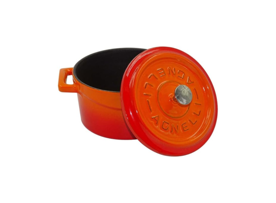 Cast iron two-handle saucepan with lid 32cm