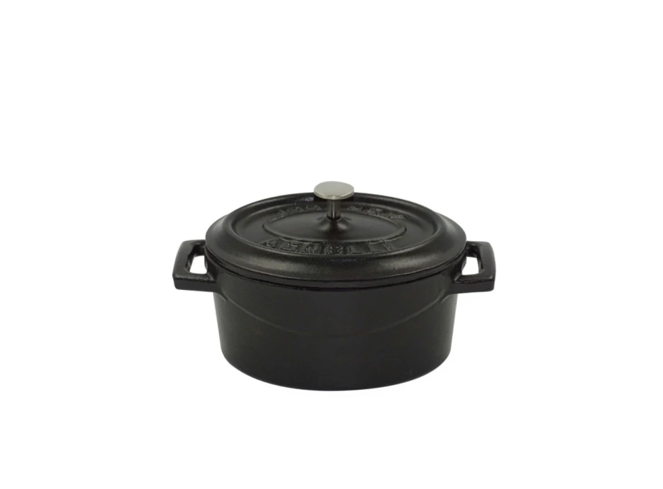 Cast iron two-handle saucepan with lid 32cm