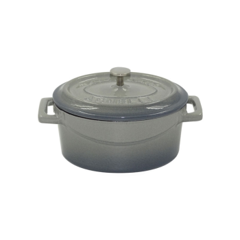 Mini oval saucepan with two cast iron handles with lid 12x9cm