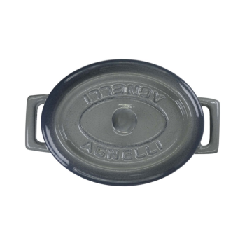 Mini oval saucepan with two cast iron handles with lid 12x9cm