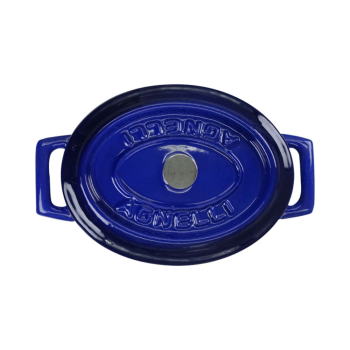 Mini oval saucepan with two cast iron handles with lid 12x9cm