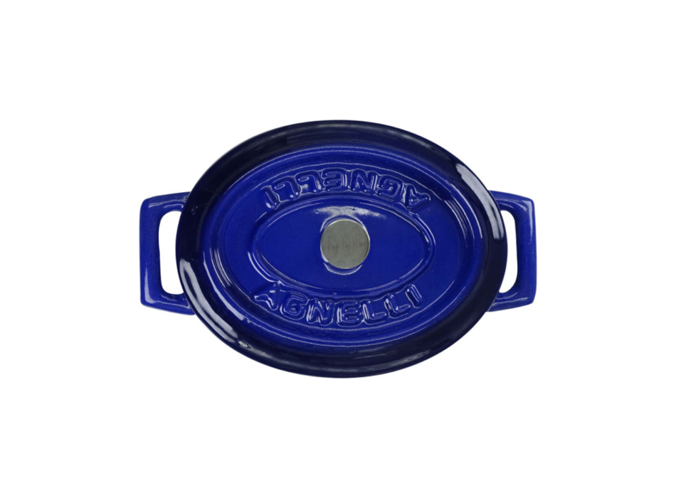 Mini oval saucepan with two cast iron handles with lid 12x9cm