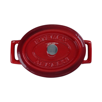 Mini oval saucepan with two cast iron handles with lid 12x9cm