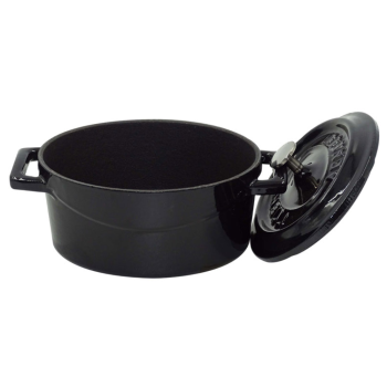 Mini oval saucepan with two cast iron handles with lid 12x9cm
