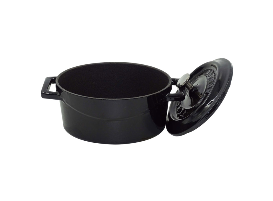 Mini oval saucepan with two cast iron handles with lid 12x9cm