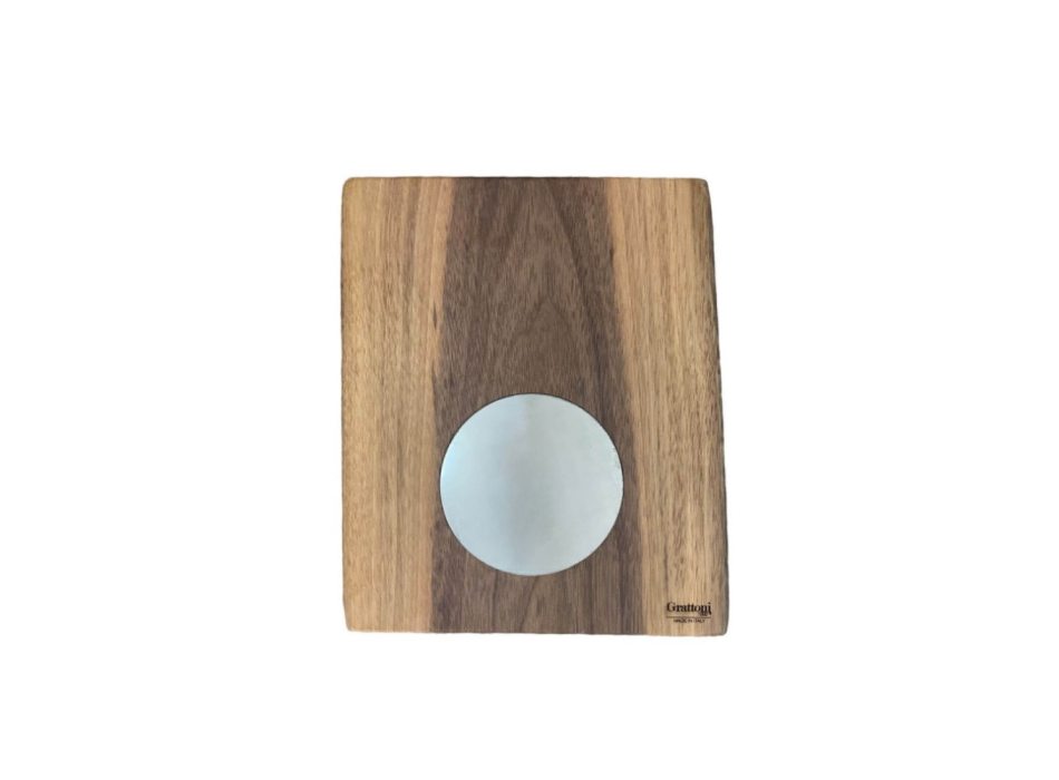 Tartare Plate in Walnut and Stainless Steel 25 cm – Grattoni 1892