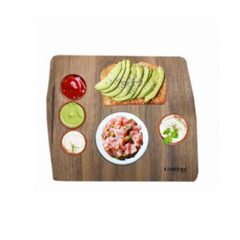 Tartare Plate in Walnut and Ceramic 25 cm – Grattoni 1892