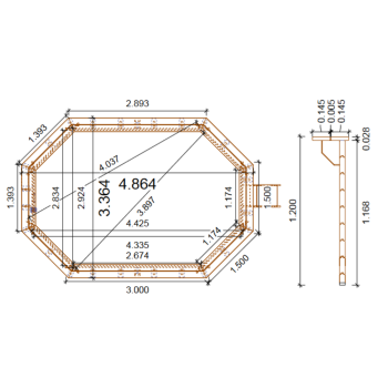 Octagonal above ground pool
