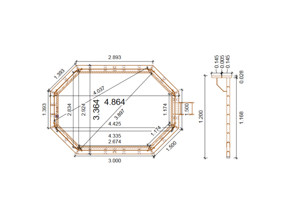 Octagonal above ground pool