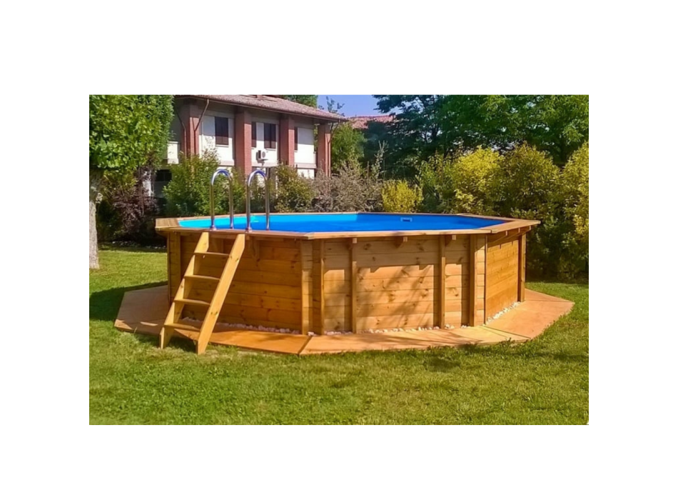 Octagonal above ground pool