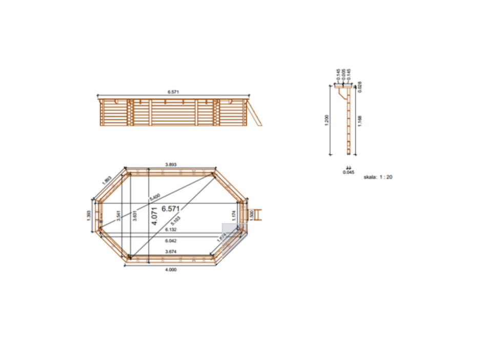 Above ground octagonal pool