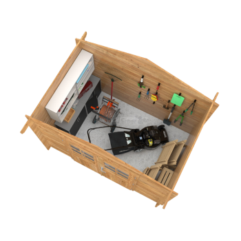 Valentine A – Brown Fir Wood Garden Shed 296x200cm