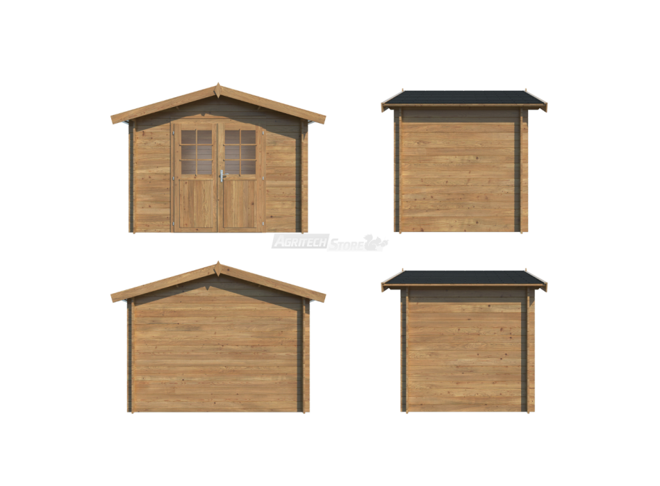 Valentine A – Brown Fir Wood Garden Shed 296x200cm