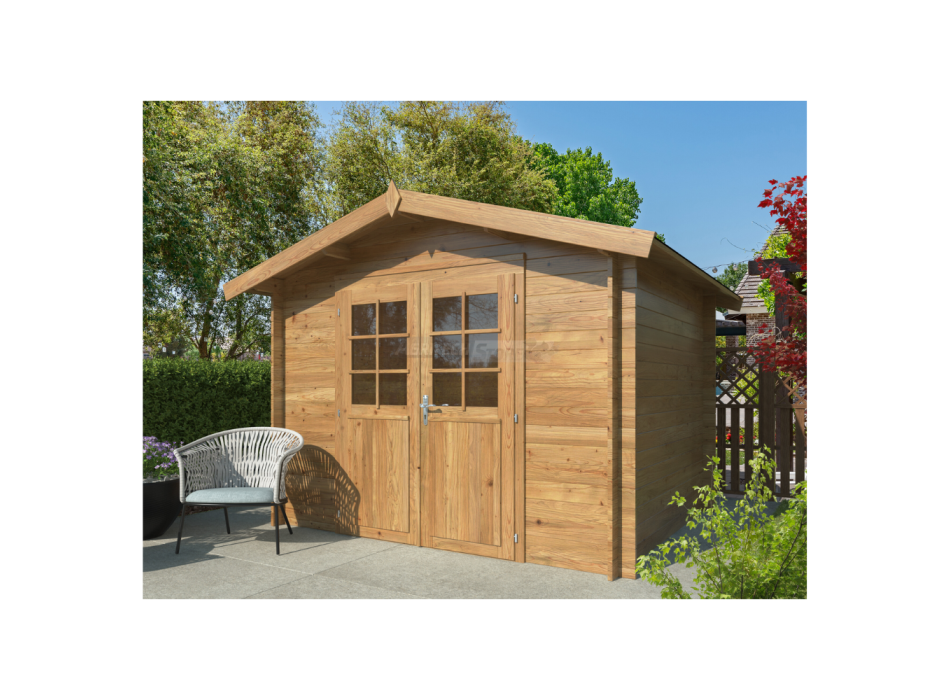 Valentine A – Brown Fir Wood Garden Shed 296x200cm