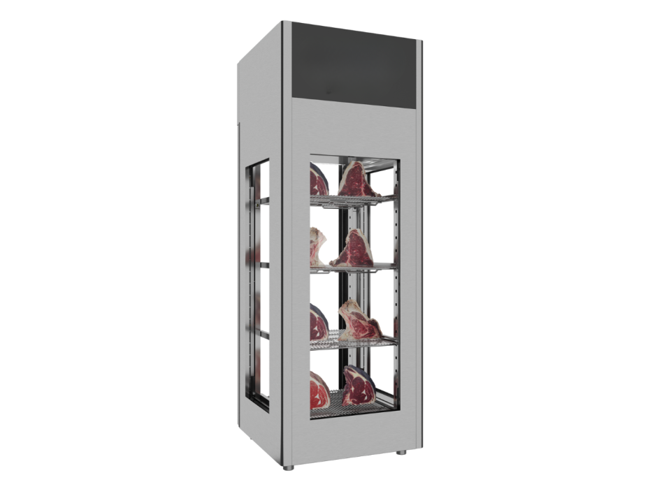 Armoire de vieillissement de la viande Stagionello Dry Age 3.0 – 700 L, quatre vitres, acier inoxydable