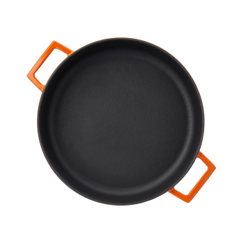 Casserole basse à deux anses en fonte avec couvercle 28cm