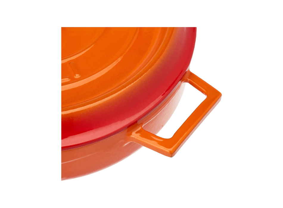 Casserole basse à deux anses en fonte avec couvercle 28cm